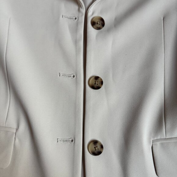 ABERCROMBIE & FITCH NUDE NEUTRAL TAUPE CREAM RELAXED BLAZER SUIT JACKET - SMALL - Picture 6 of 9